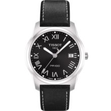 Tissot Watch, Mens Swiss Pr 100 Black Leather Strap T0494101605300