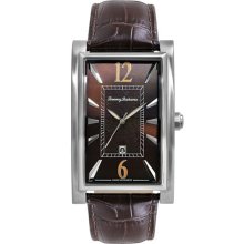 Tommy Bahama 'Havana' Leather Strap Watch Brown