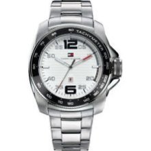 Tommy Hilfiger 1790856 Black Bezel Stainless Steel Tachymeter Men's Watch