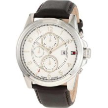 Tommy Hilfiger Multifunction Black Leather White Dial Watch 1710294