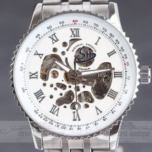 Top Fashion Men's Skeleton Mechanical Analog Best Stainless Strap Wrist Watch