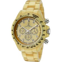 ToyWatch Watches Women's Fluo Pearly Chronograph White Crystal Gold Pe