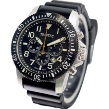 Trintec Zulu-01 Chronograph with Black Bezel and Stainless Steel Case