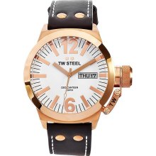 TW Steel Men's CE1017 CEO Canteen Brown Leather White Dial Watch - CE1