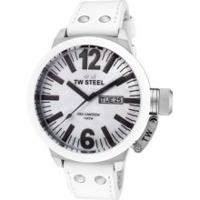 TW Steel Watches Men's CEO Canteen White Mother Of Pearl Dial White Le