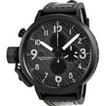 U-Boat Flightdeck Black Stainless Leather Automatic Mens Watch 6203