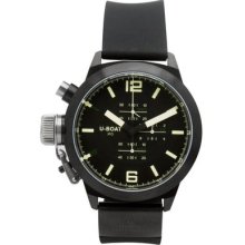 U-boat Mens Vintage Lefty Chronograph Limited Edition Black 2 Band Watch Set