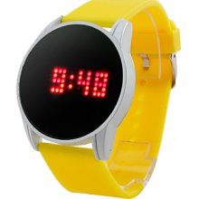 Unisex's Silicone Style Digital Wrist LED Watch (Yellow)