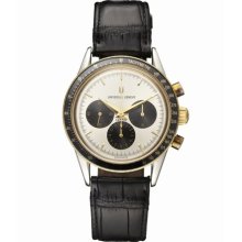 Universal Geneve Chronograph Black Band White Face