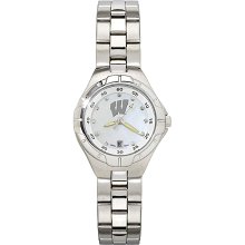 University Of Wisconsin Watch with Mother Of Pearl Dial and CZ Markers