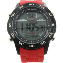 Unlisted Watch, Mens Digital Red Plastic Strap 49mm UL1238