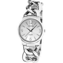 Vernier Women's Fashion Silver Tone Oversized Link Watch