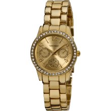 Vernier Women's Gold Feme-Fashion Faux Chrono Quartz Bracelet Watch