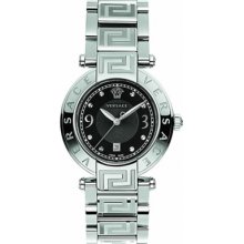 Versace Reve Unisex Quartz Watch With Black Dial Analogue Display And Silver Stainless Steel Bracelet 68Q99sd498 S099