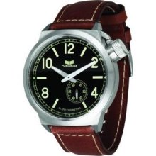Vestal CTN3L04 Men's CTN3L04 Canteen Black Dial Brown Leather Watch