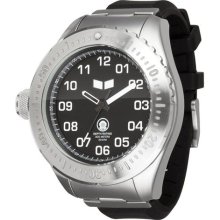 Vestal Mens ZR4 Diver Stainless Watch - Black Rubber Strap - Blac ...