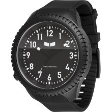 Vestal Unisex Utilitarian Stainless Watch - Black Rubber Strap - Black Dial - UTL002