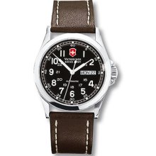 Victorinox Swiss Army Watch, Mens Automatic Infantry Brown Leather Str