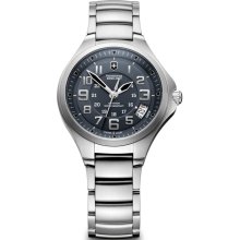Victorinox Swiss Army Women's Base Camp Charcoal Dial Stainless Bracelet Watch (Black)