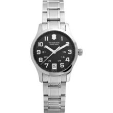 Victorinox Swiss Army Women's Swiss Quartz Round Case Black Dial Stainless Steel Watch