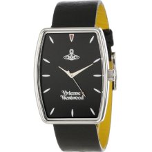 Vivienne Westwood Buckle Men's Quartz Watch With Black Dial Analogue Display And Black Leather Strap Vv009bkbk