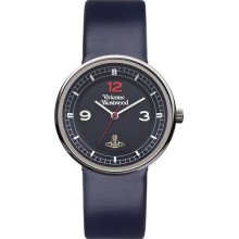 Vivienne Westwood Spirit Unisex Quartz Watch With Blue Dial Analogue Display And Blue Leather Strap Vv020dbl