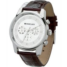 Watch Creations Unisex Multifunction Watch w/ White Dial & Leather Strap Promotional