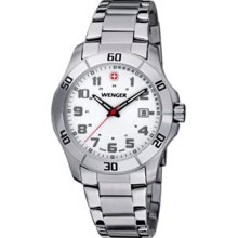 Wenger Men's Alpine White Dial Stainless Steel Bracelet Watch