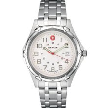 Wenger Mens Standard Issue XL White Dial Bracelet Watch