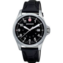 Wenger TerraGraph Mens Watch Black Leather Strap