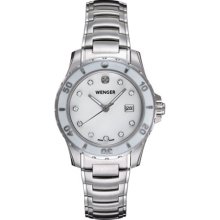 Wenger Womens Sport Alpine Crystal Stainless Watch - Silver Bracelet - Pearl Dial - 70388