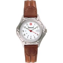 Wenger Women's Standard Issue Swiss Made Quartz Brown Leather Strap Watch