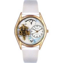 Whimsical watches wc0610019 rn white leather and goldtone w - One Size