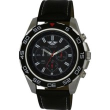 Wingmaster Gents Fashion Watch With Decorative Multi-Dial. Men's Quartz Watch With Black Dial Analogue Display And Black Plastic Or Pu Strap Wm.0052.3