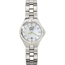 Wisconsin Badgers Pearl Ladies Bracelet Watch With Mop Dial