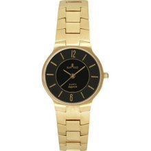 Women Sartego SVQ661 Seville Gold Tone Seville Dress Watch Black