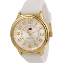 Women's 1781288 Casual Sport White Silicon Gold-Plated