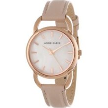 Women's AK/1206RGLP Rose Gold-Tone Open Bangle Pink Leather Strap