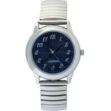 Women's Atomix Solar Silver Stretch Band with Blue Dial Watch