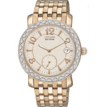 Women's Eco-Drive Rose Gold Stainless Steel Case and Bracelet Rose Gold Dial Dat