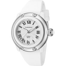 Women's Miami Beach Light Silver Guilloche Dial White Silicone