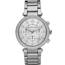 Women's Michael Kors Parker Glitz Watch, Silver Color