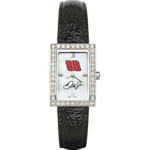 Womens Nascar #88 Dale Jr Watch with Black Leather Strap and CZ Accents