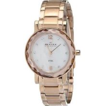 Women's Rose Gold Tone Stainless Steel Dress Mother of Pearl
