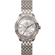 Women's Rose Two Tone Precisionist Brightwater Quartz Mother Of Pearl Dial Diamo