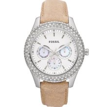 Women's sand fossil stella multi-function glitz watch es2997