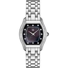 Women's Simone Black Dial with Diamonds Black Mother of Pearl