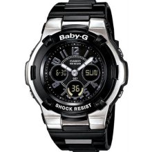 Women's Stainless Steel Baby-G Analog Digital Black Dial Resin