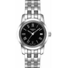 Women's Stainless Steel Case and Bracelet Black Dial Date Display