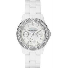 Women's White Plastic Link Bracelet Quartz White Dial